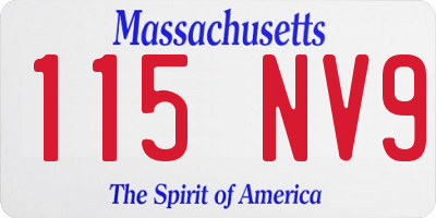 MA license plate 115NV9