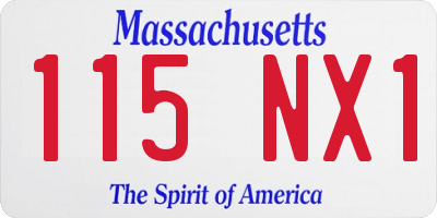 MA license plate 115NX1