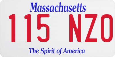 MA license plate 115NZ0
