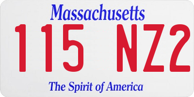 MA license plate 115NZ2