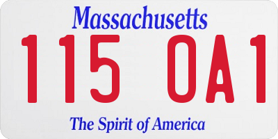 MA license plate 115OA1