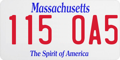 MA license plate 115OA5