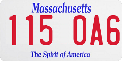 MA license plate 115OA6