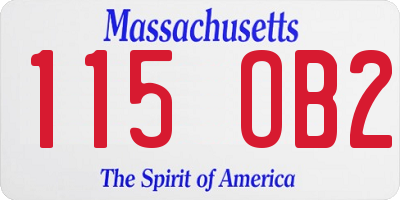 MA license plate 115OB2