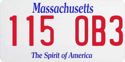 MA license plate 115OB3