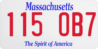 MA license plate 115OB7