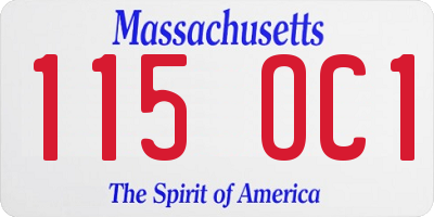MA license plate 115OC1
