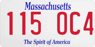 MA license plate 115OC4