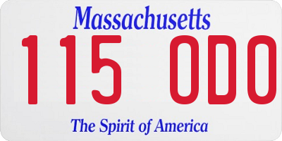 MA license plate 115OD0