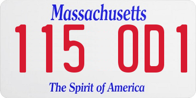 MA license plate 115OD1