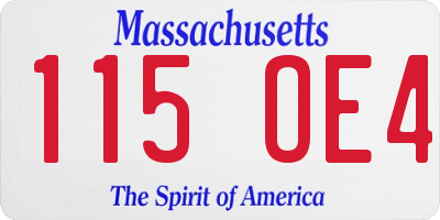 MA license plate 115OE4