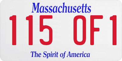 MA license plate 115OF1