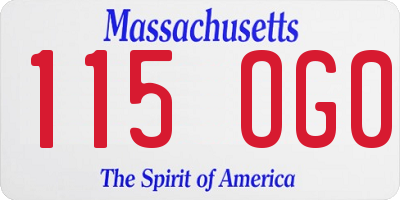 MA license plate 115OG0