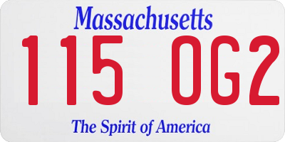 MA license plate 115OG2