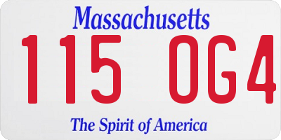 MA license plate 115OG4