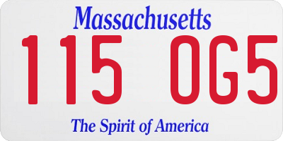 MA license plate 115OG5