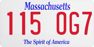 MA license plate 115OG7