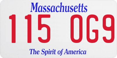 MA license plate 115OG9