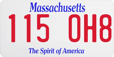 MA license plate 115OH8