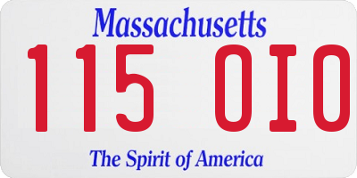 MA license plate 115OI0