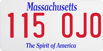 MA license plate 115OJ0
