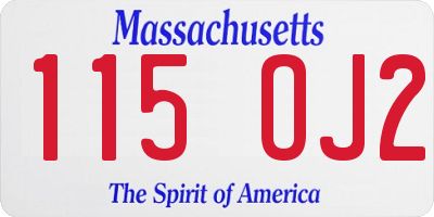 MA license plate 115OJ2