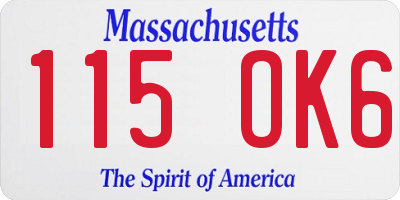 MA license plate 115OK6