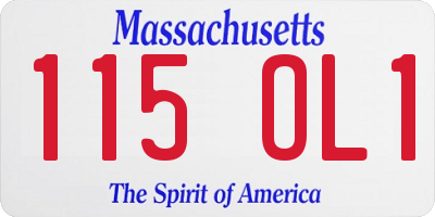 MA license plate 115OL1