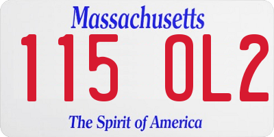 MA license plate 115OL2
