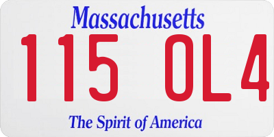 MA license plate 115OL4