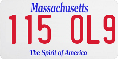 MA license plate 115OL9
