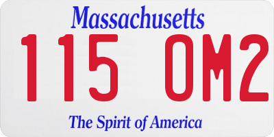 MA license plate 115OM2