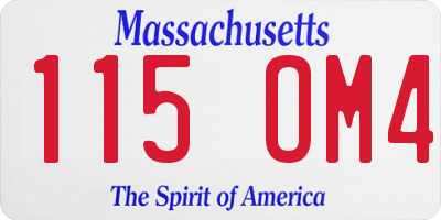MA license plate 115OM4