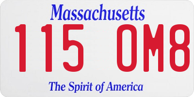 MA license plate 115OM8