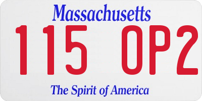 MA license plate 115OP2