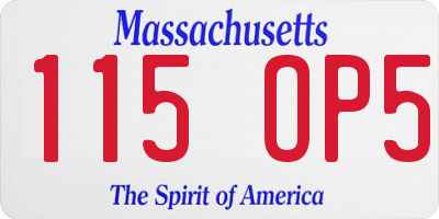 MA license plate 115OP5