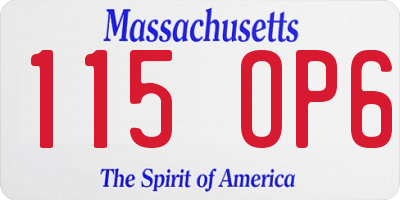 MA license plate 115OP6