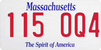 MA license plate 115OQ4