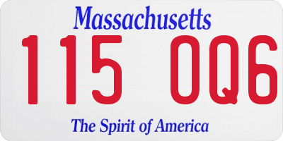 MA license plate 115OQ6
