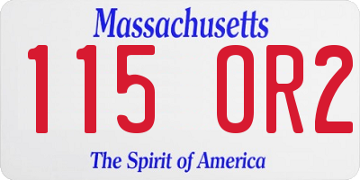 MA license plate 115OR2