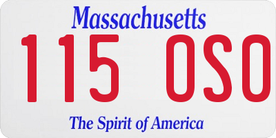 MA license plate 115OS0
