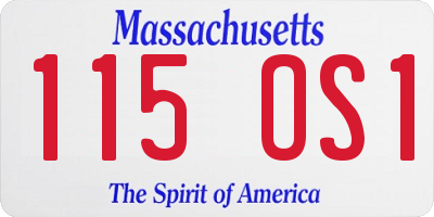 MA license plate 115OS1