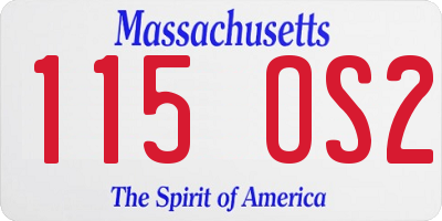 MA license plate 115OS2