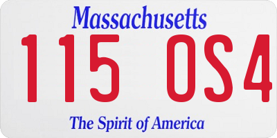 MA license plate 115OS4
