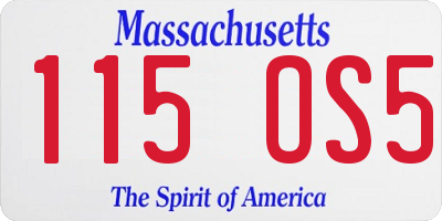 MA license plate 115OS5