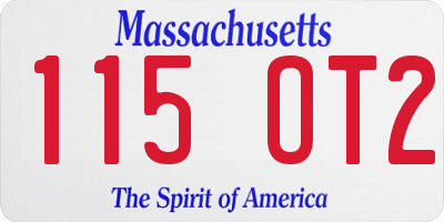 MA license plate 115OT2
