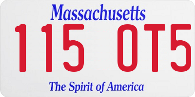 MA license plate 115OT5