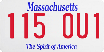 MA license plate 115OU1