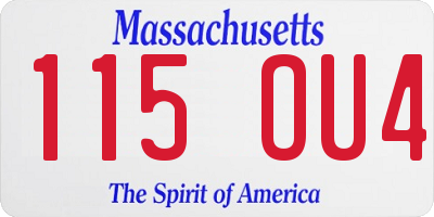 MA license plate 115OU4