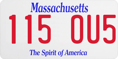 MA license plate 115OU5